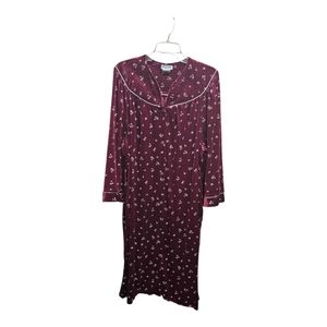 National Housecoats pearl snap up size 2x burgundy color vintage
